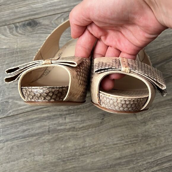 FENDI animal snake nude beige color high heels sandals Sz 7 ITALY - Picture 8 of 14